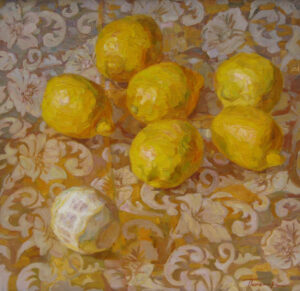 Пономарева М.Л. Лимоны на золотом. Холст, масло. 50х50 см.